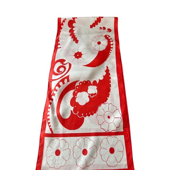 Adrienne Vittadini Red & White Floral Paisley Silk Scarf For Women - Picture 3 of 3